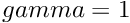 $gamma = 1$