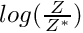 $ log(\frac{Z}{Z^*}) $