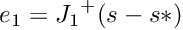 $e_1 = {J_1}^{+}(s-s*)$