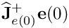 ${\bf \widehat J}_{e(0)}^+ {\bf e}(0)$