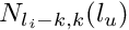 $ N_{l_i-k,k}(l_u) $