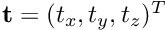 ${\bf t}=(t_x, t_y, t_z)^T$