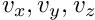 $ v_x, v_y, v_z $