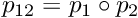 $ p_{12} = p_1 \circ p_2$